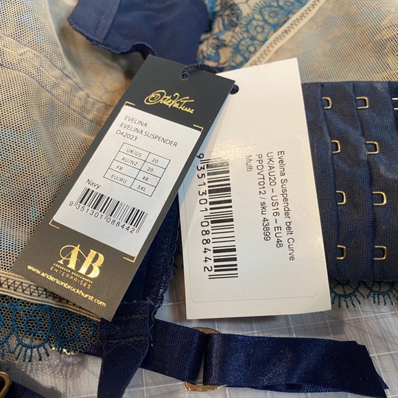 Dita Von Teese Evelina Aubergine lingerie suspended corset belt XL/ 3XL - Picture 3 of 4